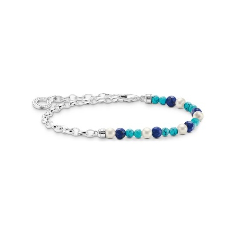 Thomas Sabo Women's Bracelet 925 Silver Dyes 19 Turquoise Blauw 32023683