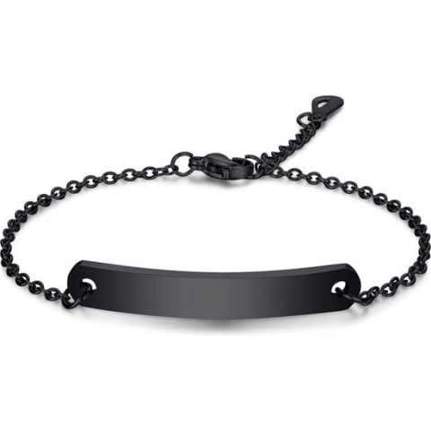 LGT JWLS Dames Armband Naamplaat Zwart