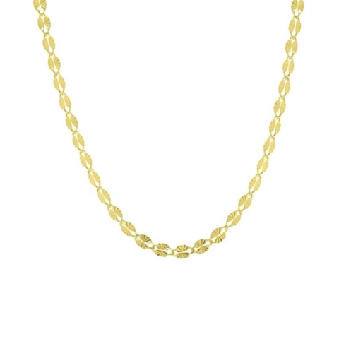 Lucardi Dames Ketting met stardust schakel - 9 karaat - Ketting - Cadeau - 41 cm - Geelgoud