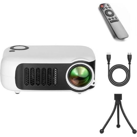 Upgrade Mini Beamer - Mini Beamer Projector - Pocket Beamer A2000 - Inclusief HDMI kabel - Draagbaar - Wit