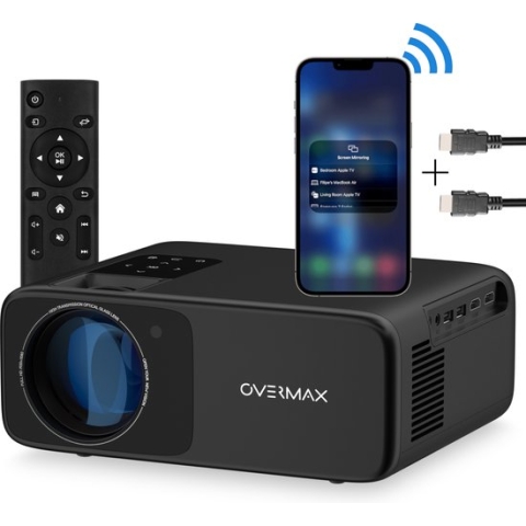Overmax Multipic 4.2 - Beamer - 200” FULL HD - sterke schermhelderheid - WIFI Android/iOS