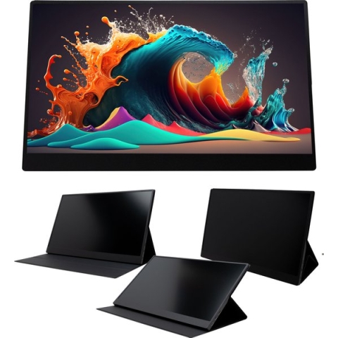 Pora&Co - IPS Portable Game Monitor - Beeldscherm 15.6 Inch - HDMI & USB-C - Full HD - Computerscherm - Draagbare Monitor