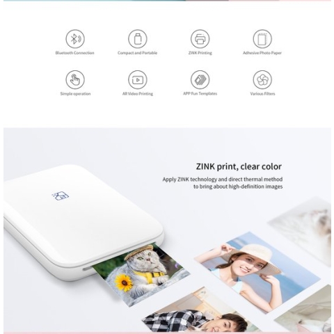 Improducts® HPRT Pocket printer voor Android & Apple - Mobiele fotoprinter - Mini printer - Zakformaat, Bluetooth, inclusief papier.