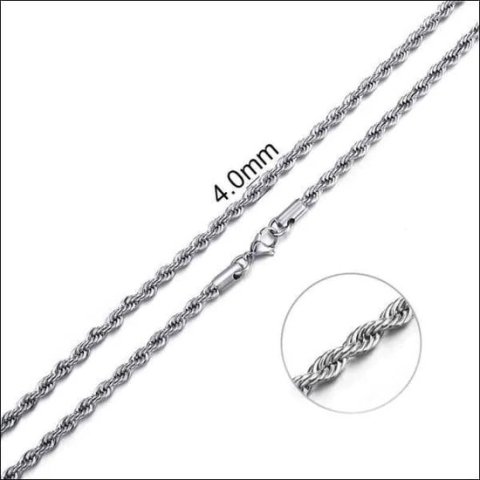 Rvs Koord Ketting Zilverkleurig 60cm 4mm
