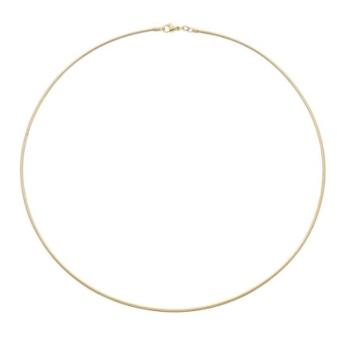 Glowketting - double - messing geel verguld - omega 1.5 mm - rond - 45 cm