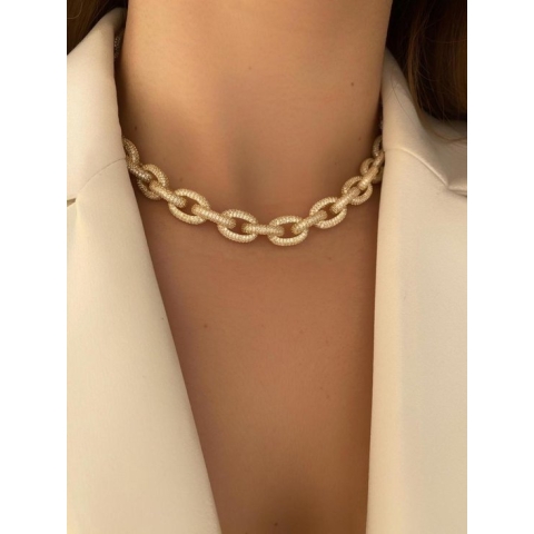 Bonbon chain goudkleurig zilveren ketting