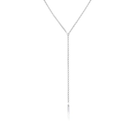 Elli Dames Halsketting Dames Y-snoer erwt ketting geo design rechthoek in 925 sterling zilver