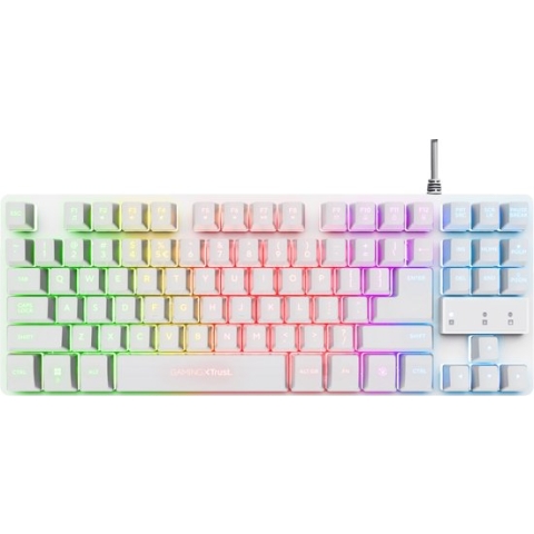 Trust GXT 833W Thado - Gaming Keyboard - TKL (tenkeyless) - Verlichting - Qwerty - Wit