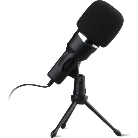 Vivid Green USB Microfoon met standaard - Gaming - Podcast - Voor Pc en console - Standaard - Incl. Plopkap - Zwart