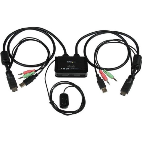 StarTech 2-poorts USB HDMI-kabel KVM-switch met audio en remote switch – met USB-voeding