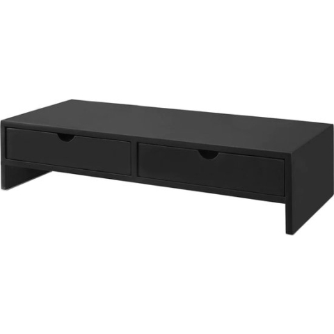 Mara Monitorstandaard - Computerstandaard - 2 lades - Bamboe - 47 x 18 x 11 cm