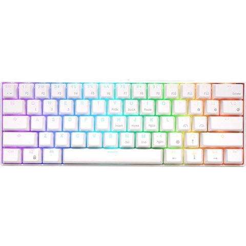 Royal Kludge RK61 - RGB Mechanisch Gaming Toetsenbord met 61 Keys – Red Switches - Ergonomisch Mechanical Gaming Keyboard - Wit