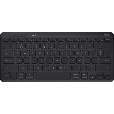 Trust Lyra - Draadloos Toetsenbord - Multi connect - Oplaadbaar - Qwerty US - Zwart
