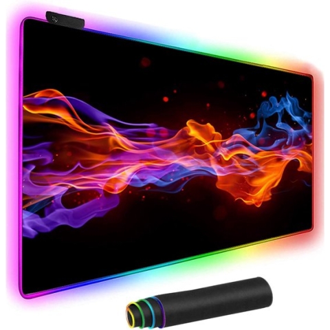 Muismat Gaming muismat Led Grote Oversized Glowing Led Extended Mouse Pad antislip rubberen basis Computer Keyboard Pad Mat Electric Race Electric Race Electric 80 x 30 cm