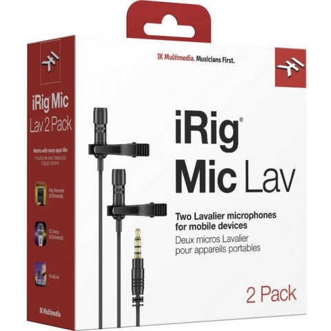 IK Multimedia iRig Mic Lav 2 Dasspeld Smartphone microfoon Zendmethode:Kabelgebonden Incl. klem, Incl. tas, Incl. windk