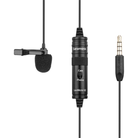 Saramonic LavMicro U2 lavalier microfoon met 3.5mm mini jack voor camera adapter of telefoon