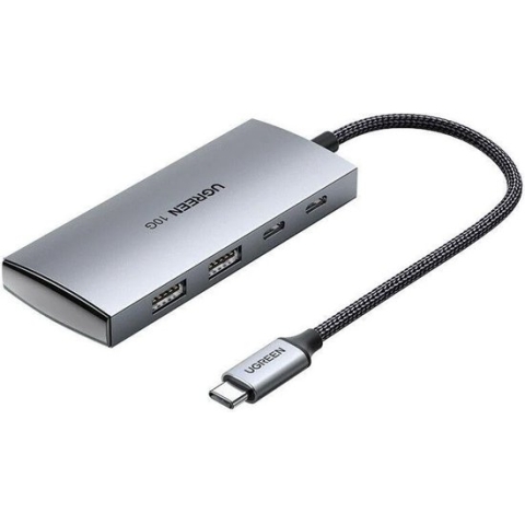 UGREEN Hub USB-C naar USB-A/USB-C 3.2 - Adapter geschikt voor dataoverdracht tot 10Gbps Grijs