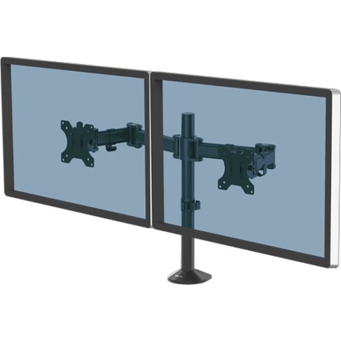 Fellowes Reflex dubbele monitor arm - 2 schermen - klem/doorvoer - zwart