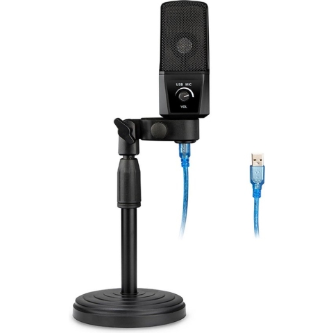 Áengus ES310 USB Microfoon set, Condensator Studiomicrofoon met Desktop Microfoonstandaard
