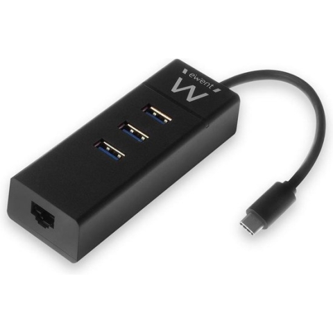 EW1141 USB-C Hub met 3xUSB-A en Gigabit netwerk poort