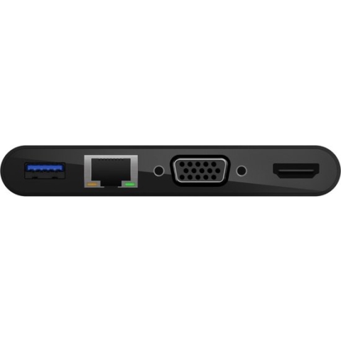 Belkin Compacte 4K USB-C naar USB, Ethernet, VGA en HDMI Adapter Hub Zwart