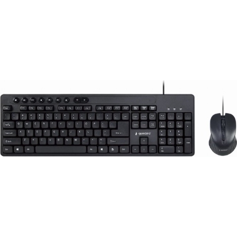 Gembird bedrade multimedia USB toetsenbord en muis set - QWERTY (US) / zwart - 1,5 meter