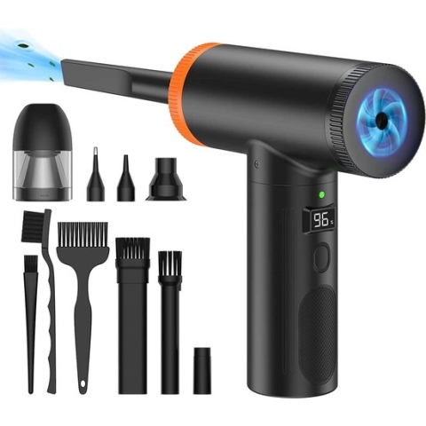 Bolify - Air Duster 90.000 RPM - Perslucht - Compressed air - Blaas en zuigstand - 3 standen en 10 opzetstukjes