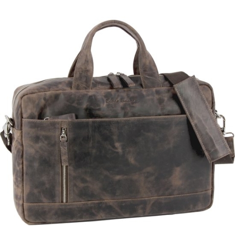 Roberto Romano laptoptas - PALERMO - bruin - echt leer - 28x41x8cm - JU-48211