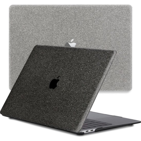Lunso - cover hoes - MacBook Pro 16 inch (2019) - Glitter Zwart - Vereist model
