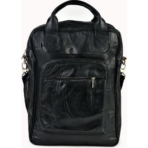 Doenya Leren Rugzak ‘Zoya' (zwart), saffiaanleer