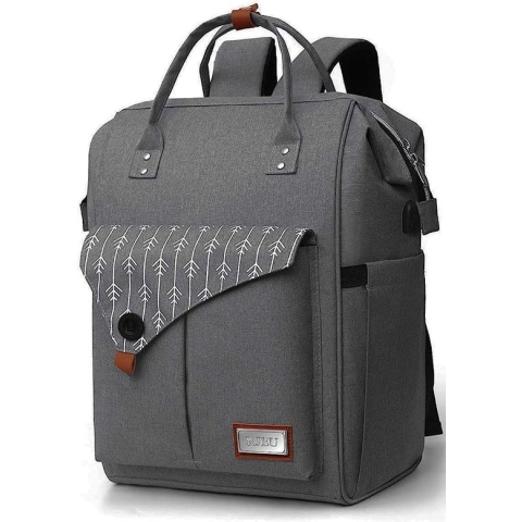 Laptop Rugzak 15,6 Inch Schooltas Waterafstotende Brede Open Reisrugzak met USB-poort, Rugzak voor vrouwen (H11-CBlack), H11-cblack