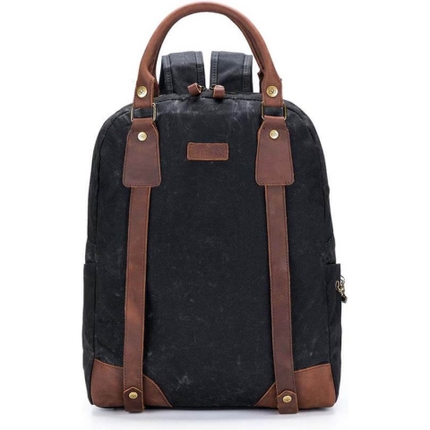 Della Q Canvas rugzak 35,6x45,7x11,4cm zwart.