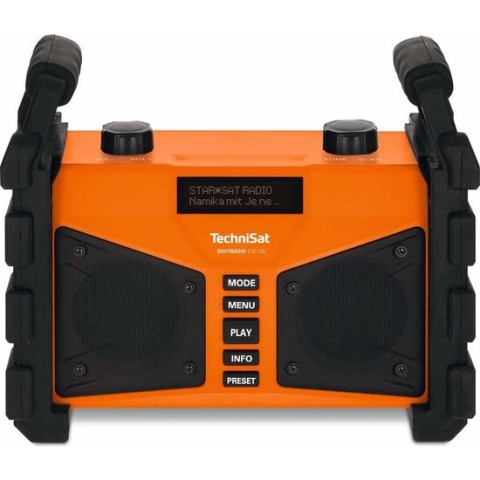 TechniSat Digitradio 230 OD Bouwradio DAB+, FM AUX, Bluetooth, USB Spatwaterbestendig, Stofdicht, Herlaadbaar Oranje