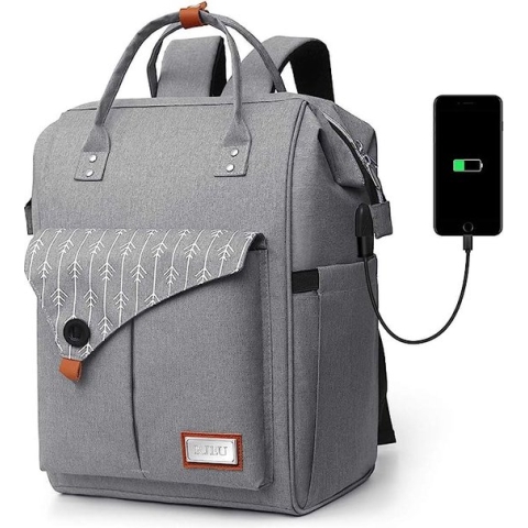 Laptop Rugzak 15.6 Inch Stijlvolle Computer Rugzak College School Tassen met USB-poort Waterafstotend Casual Dagrugzak Laptoptas