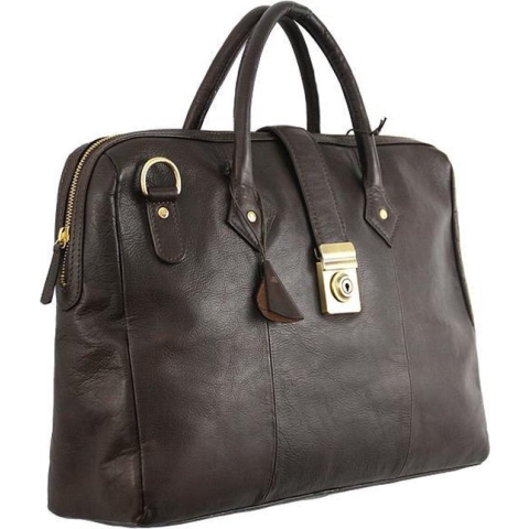 Hidesign lederen laptoptas/ aktetas 'Hartford' bruin