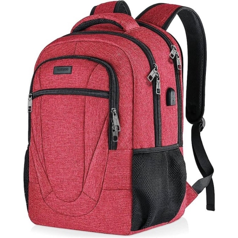 Rugzak voor Mannen en Vrouwen, Schoolrugzak voor Jongens en Tieners, 15,6 inch Laptop Rugzak met USB-oplaadaansluiting voor Werk en School met Laptopvak en Anti-diefstaltas