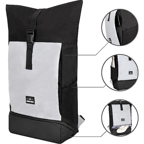 Rugzak Dames & Heren - Allen Large - Rolltop Backpack Women & Men met Laptopvak voor Travel Handbagage Universiteit - Laptop Rucksack - Waterafstotend
