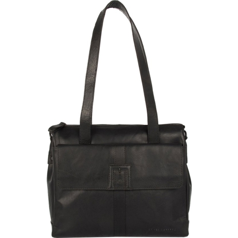 Spikes & Sparrow Dames Laptoptas / Werktas / Aktetas - Durante - Zwart - 12 inch