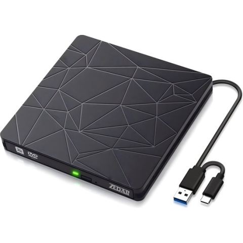 Externe DVD Speler & Brander - DVD/CD Drive voor Laptop & Macbook - Data & Voeding Via USB 3.0 of USB C van Zedar