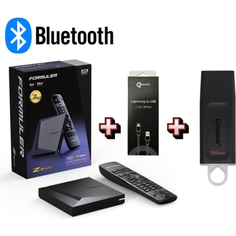 Formuler Z11 Pro Max BT Edition (Upgraded Version) + 32GB USB + Qsmarter Lader - Android 4K Set Top Box - Bluetooth remote