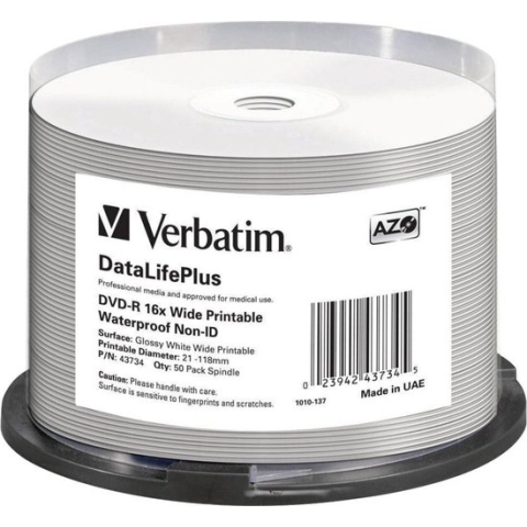 Verbatim DVD-R AZO 4.7GB 16X SP GLOSSY WATERPROOF - Rohling