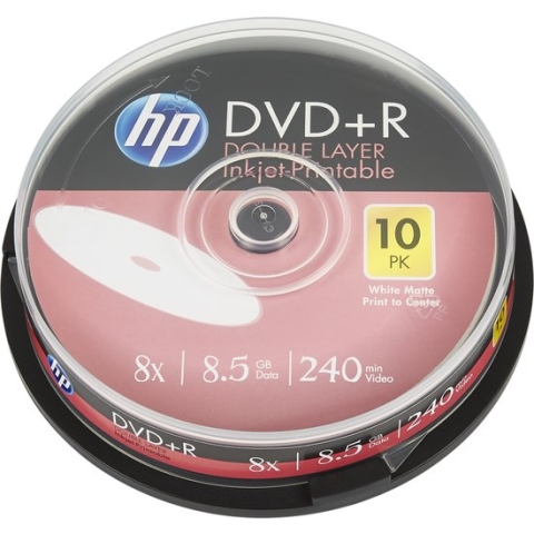 HP DVD+R DL 8,5GB 8x Cakebox (10x) IJ Print