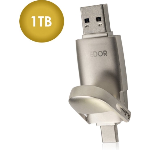 Xedor® - USB stick 1 TB - Flash drive - 2 in 1 - USB C - USB A 3.2 Gen 2 - Download 500 mb/s - upload 450 mb/s - Geschikt voor Computer / Iphone 15 (pro) / Android