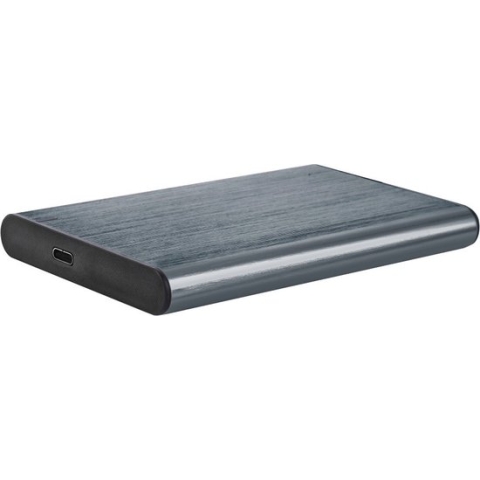 USB 3.1 2.5" SATA HDD/SSD behuizing met USB type-C poort, geborsteld aluminium, Grijs