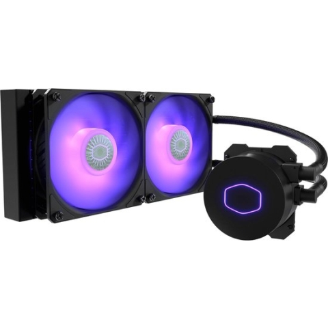Cooler Master MasterLiquid ML240L V2 RGB CPU waterkoeler - 2 x 120 mm RGB fans, 240 mm radiator, Intel:   LGA1700 / 1200 / 115X / 2066 /2011-3 AMD: AM5 / AM4 / AM3(+) / AM2(+)
