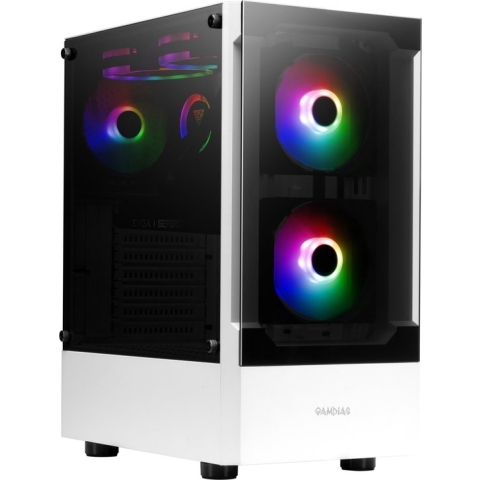 GAMDIAS Talos E3 Wit RGB Gaming Case - Game PC / Computer Behuizing - aRGB LED Verlichting