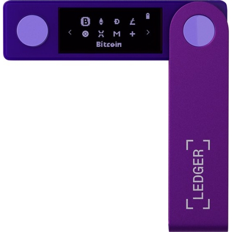 Ledger Nano X - Hardware Wallet- beveilig en beheer je crypto wallet (Bitcoin), en NFT's onderweg met onze wallet met Bluetooth® - Purple Amethyst