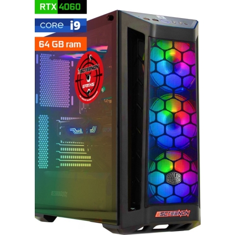 ScreenON - Game Computer / Gaming PC - Intel Core i9 - 2TB M.2 SSD - 64GB RAM - RTX 4060 - Game PC TX46291 - Windows 11