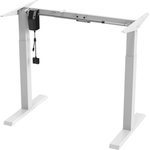 Ergo Office -  Zit-sta bureau - Elektrisch in hoogte verstelbaar bureau max hoogte 123cm - max 70 kg | Zonder tafelblad - Wit, ER-403W