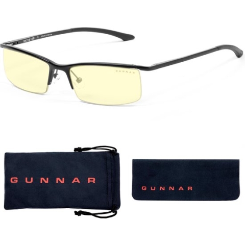 GUNNAR Gaming- en Computerbril - Emissary, Onyx Frame, Amber Tint - Blauw Licht Bril, Beeldschermbril, Blue Light Glasses, Leesbril, UV Filter